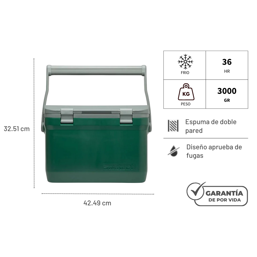 STANLEY COOLER VERDE  15 LITROS