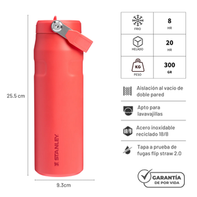 AEROLIGHT FLIP STRAW HOT CORAL 710 ML